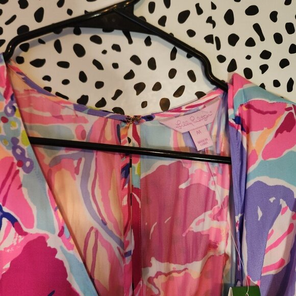 Lilly Pulitzer Fanning Romper Multi Jam Out Print Style 23072 - Picture 8 of 8